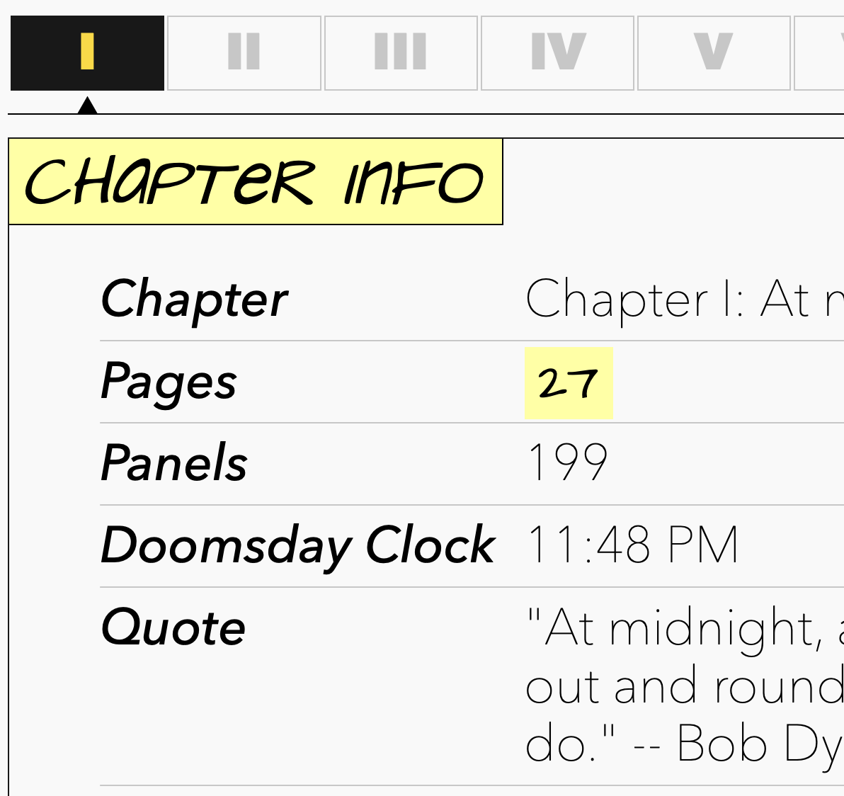 Basic chapter info page.