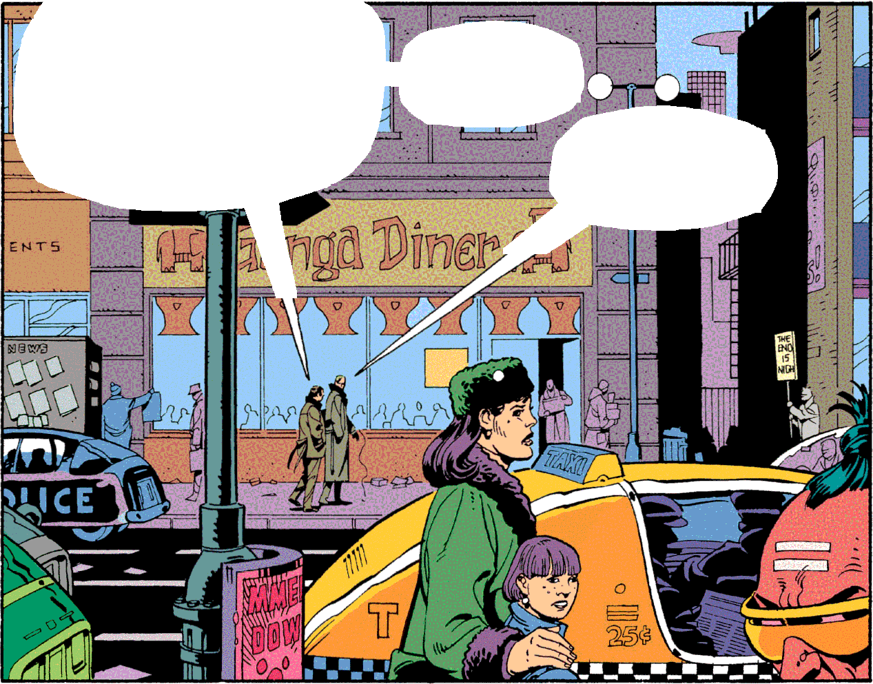 The same test panel with the detected speech balloons removed to transparency.
